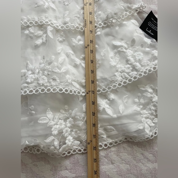 Lulu's Look So Sweet White Floral Embroidered mini Dress Backless Lace Dress - Picture 8 of 12